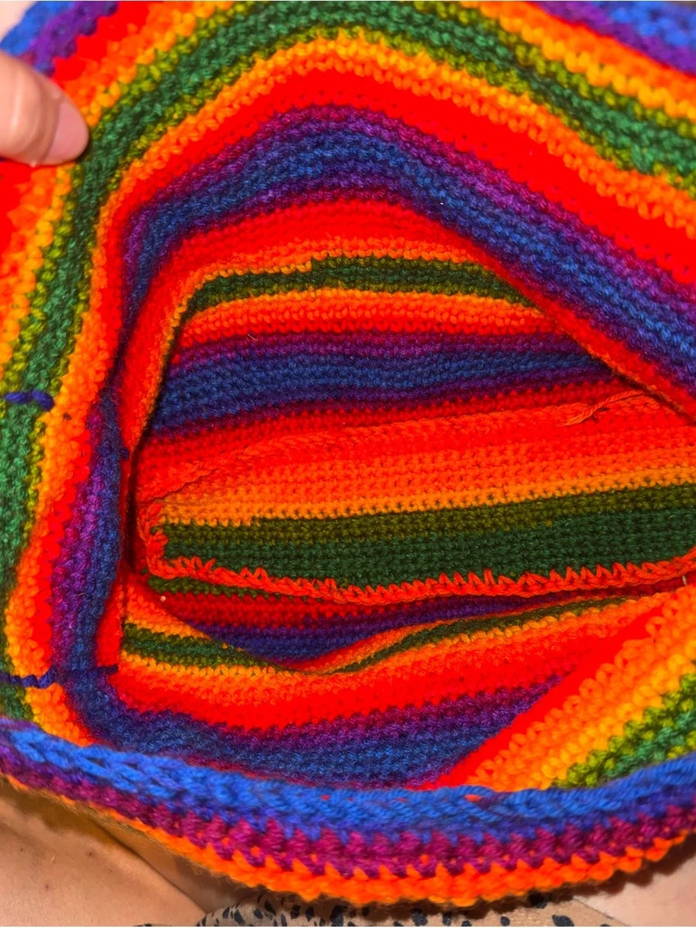 Handmade Rainbow Crochet Shoulder Bag - Bright Multicolor (Handmade by me)